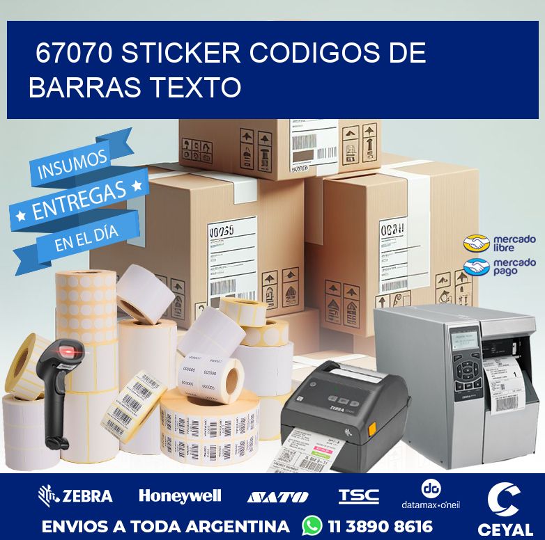 67070 STICKER CODIGOS DE BARRAS TEXTO