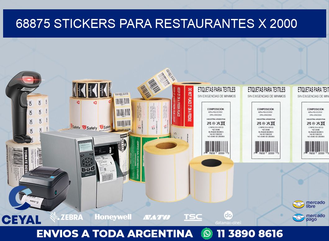 68875 STICKERS PARA RESTAURANTES X 2000