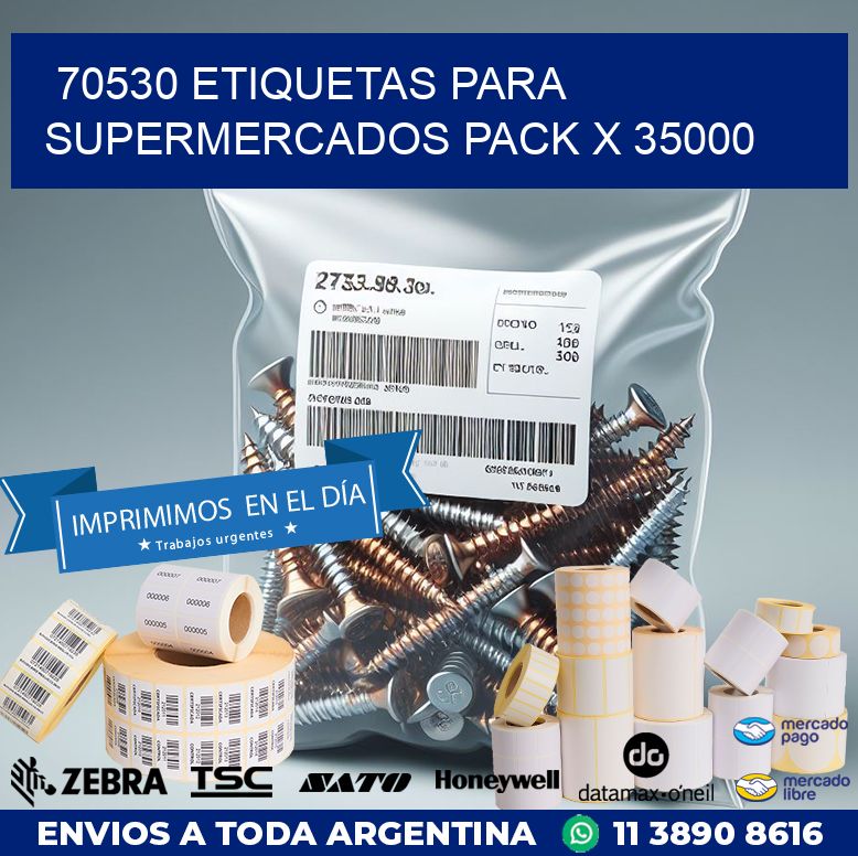 70530 ETIQUETAS PARA SUPERMERCADOS PACK X 35000