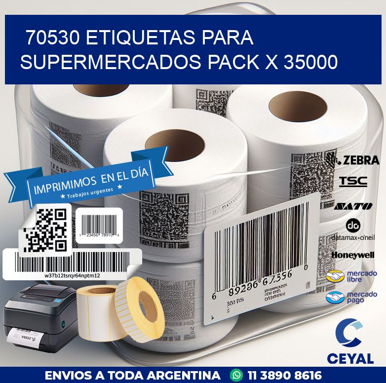 70530 ETIQUETAS PARA SUPERMERCADOS PACK X 35000