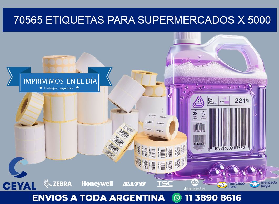 70565 ETIQUETAS PARA SUPERMERCADOS X 5000