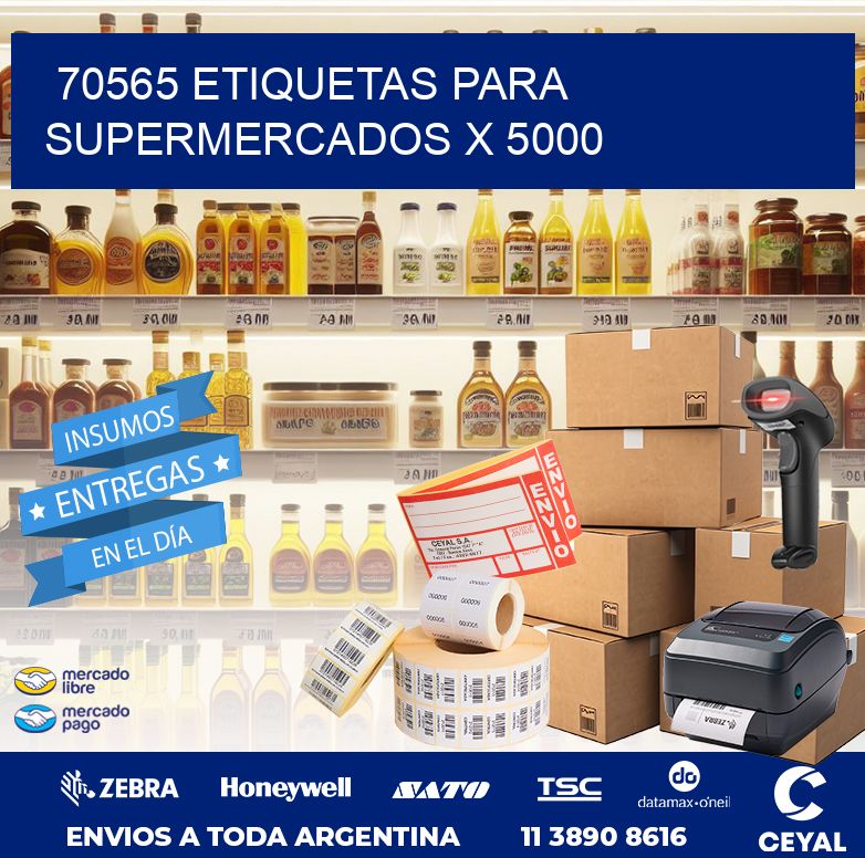 70565 ETIQUETAS PARA SUPERMERCADOS X 5000