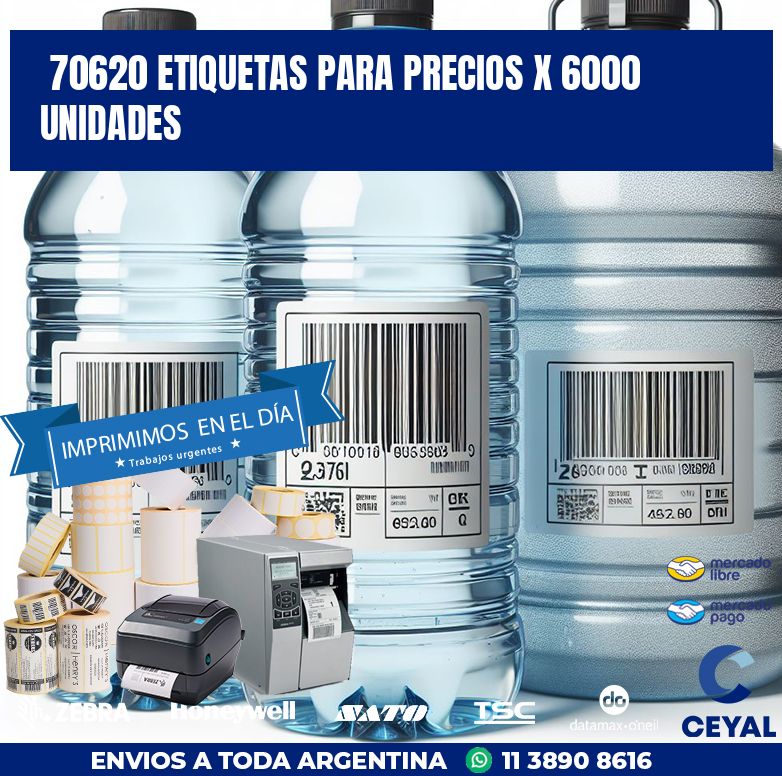 70620 ETIQUETAS PARA PRECIOS X 6000 UNIDADES