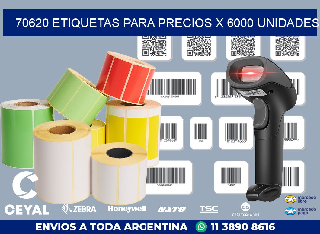 70620 ETIQUETAS PARA PRECIOS X 6000 UNIDADES