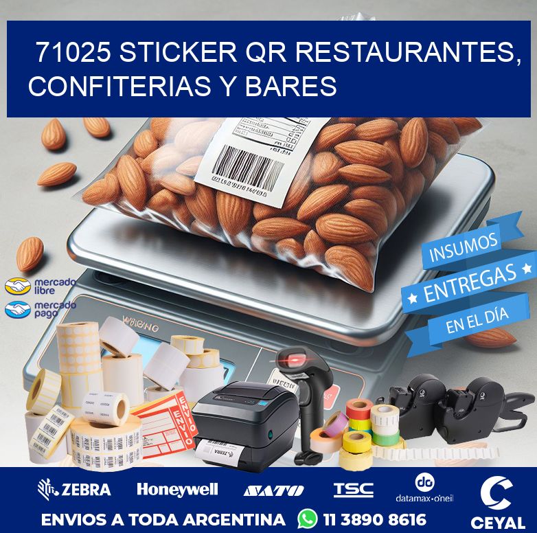 71025 STICKER QR RESTAURANTES, CONFITERIAS Y BARES