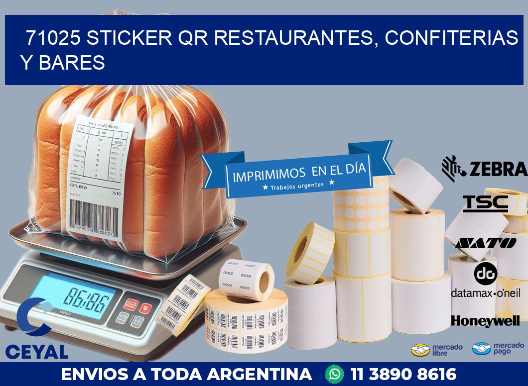 71025 STICKER QR RESTAURANTES, CONFITERIAS Y BARES