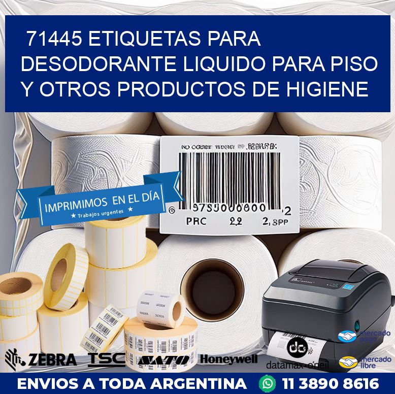 71445 ETIQUETAS PARA DESODORANTE LIQUIDO PARA PISO Y OTROS PRODUCTOS DE HIGIENE