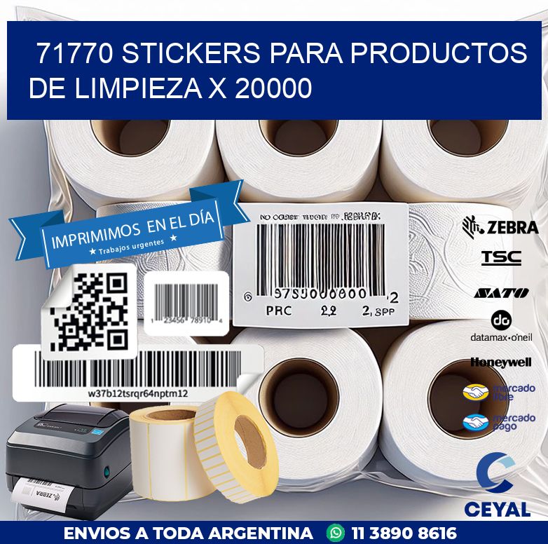 71770 STICKERS PARA PRODUCTOS DE LIMPIEZA X 20000