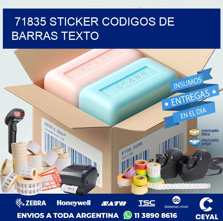 71835 STICKER CODIGOS DE BARRAS TEXTO