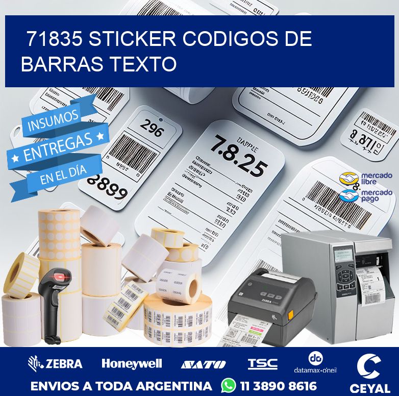 71835 STICKER CODIGOS DE BARRAS TEXTO