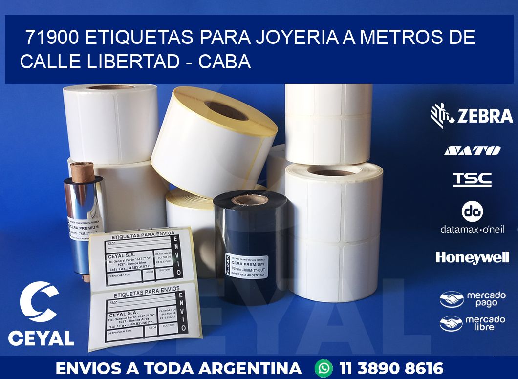 71900 ETIQUETAS PARA JOYERIA A METROS DE CALLE LIBERTAD - CABA