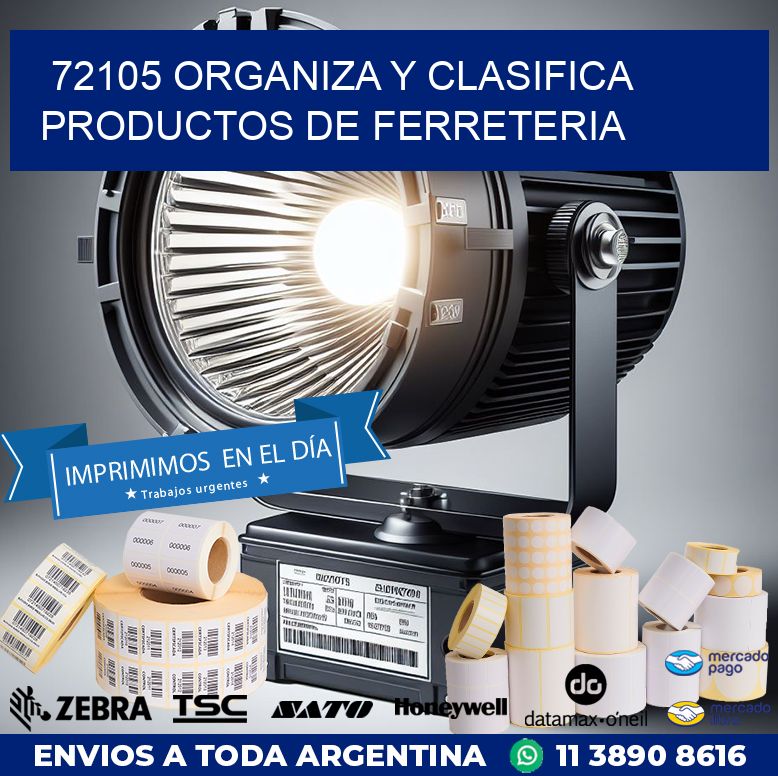 72105 ORGANIZA Y CLASIFICA PRODUCTOS DE FERRETERIA