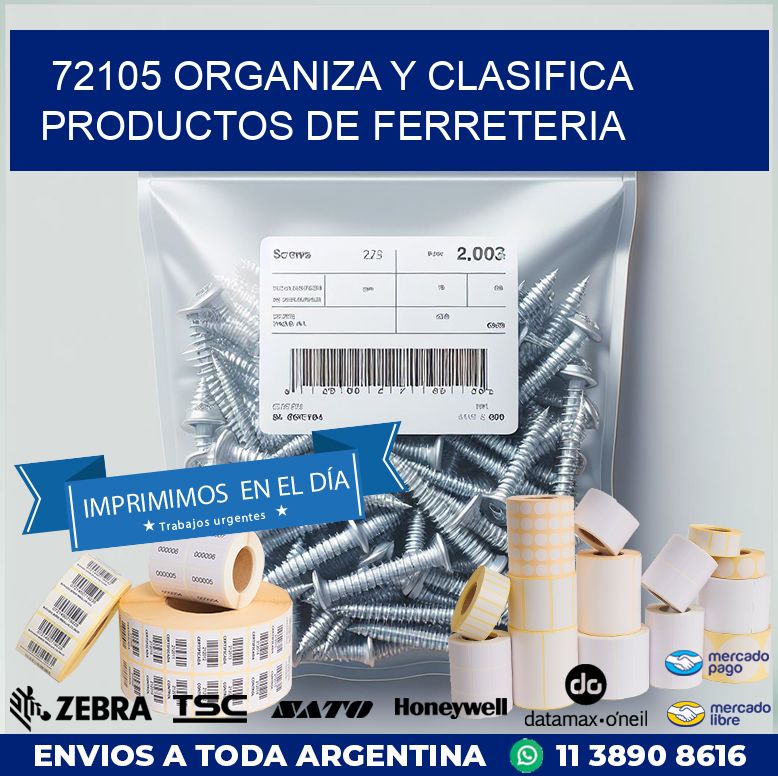 72105 ORGANIZA Y CLASIFICA PRODUCTOS DE FERRETERIA