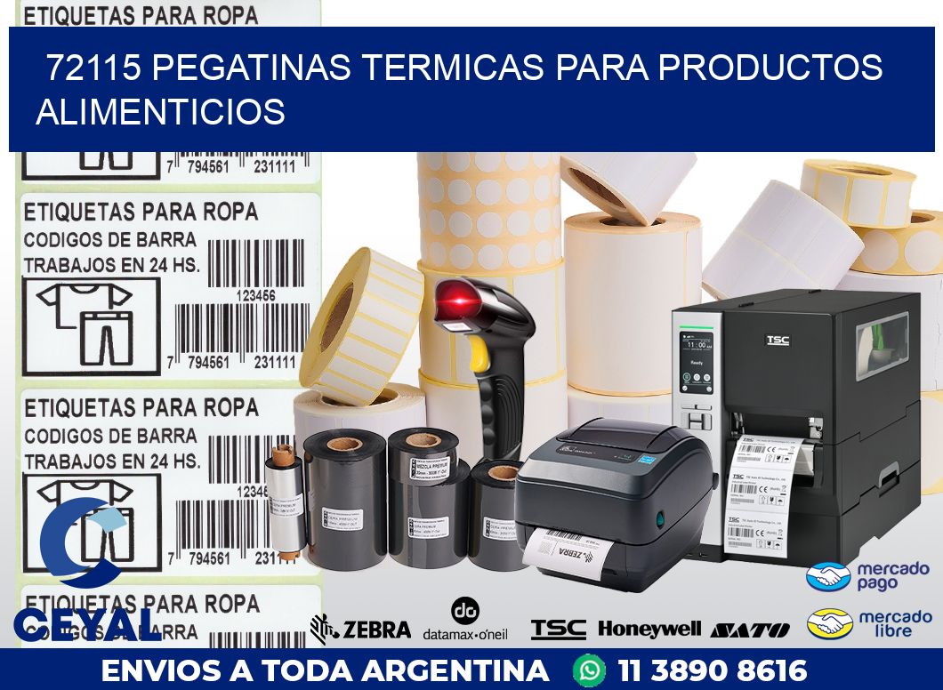 72115 PEGATINAS TERMICAS PARA PRODUCTOS ALIMENTICIOS