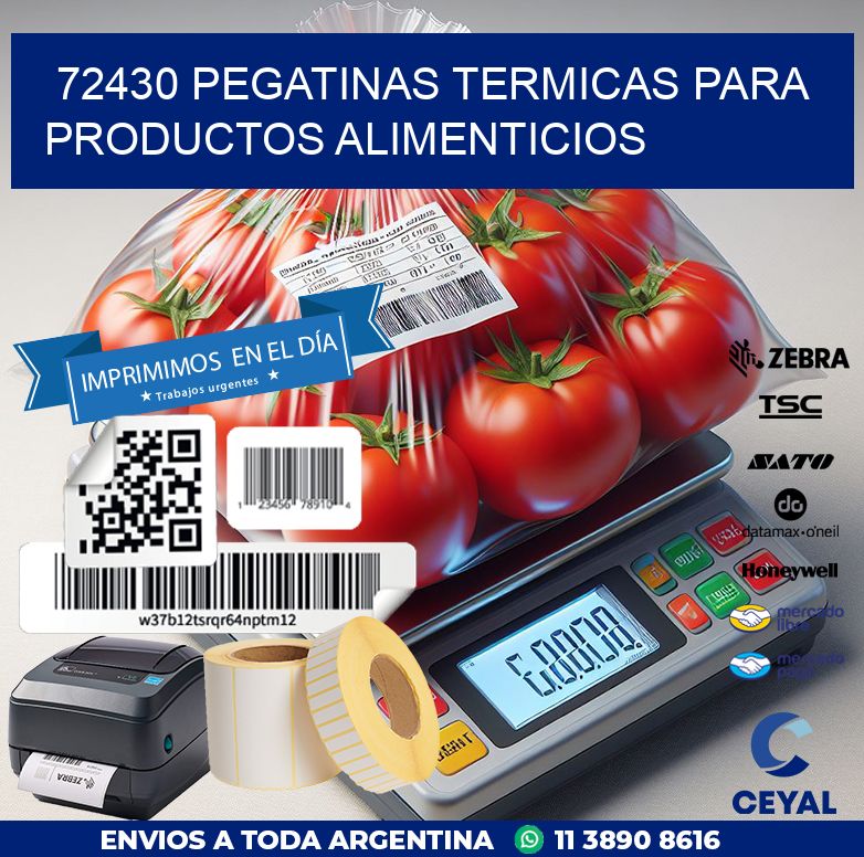 72430 PEGATINAS TERMICAS PARA PRODUCTOS ALIMENTICIOS