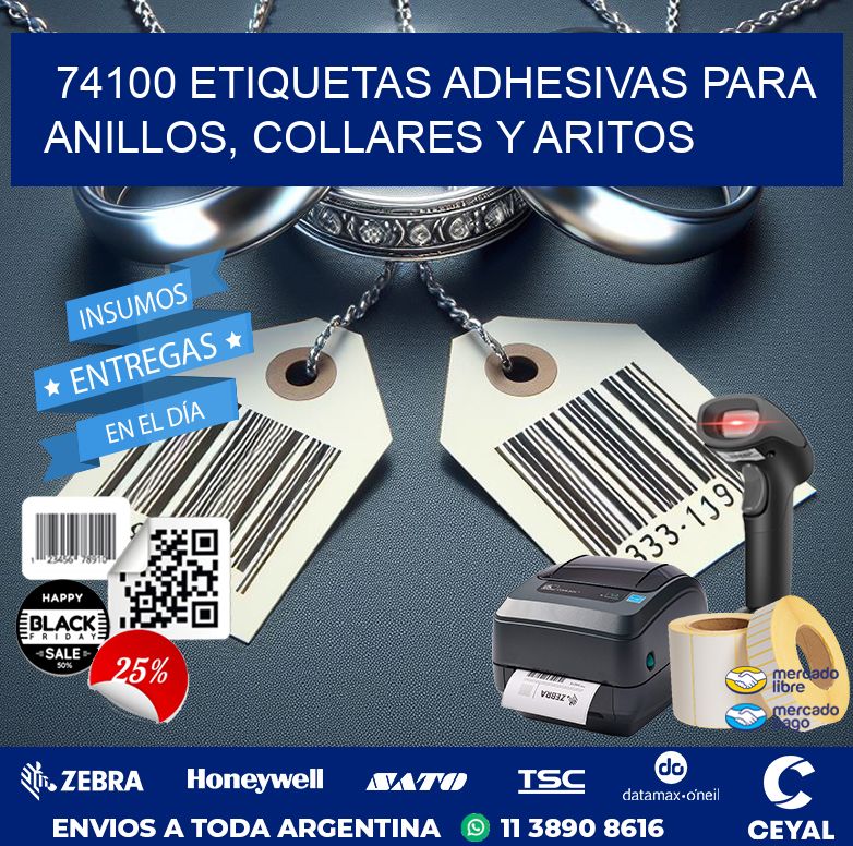 74100 ETIQUETAS ADHESIVAS PARA ANILLOS, COLLARES Y ARITOS