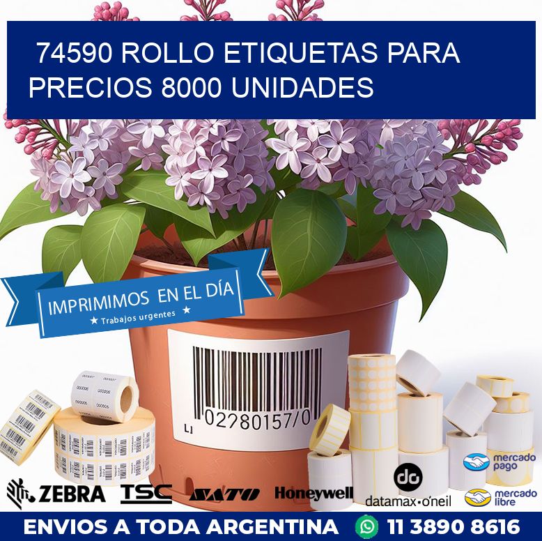 74590 ROLLO ETIQUETAS PARA PRECIOS 8000 UNIDADES