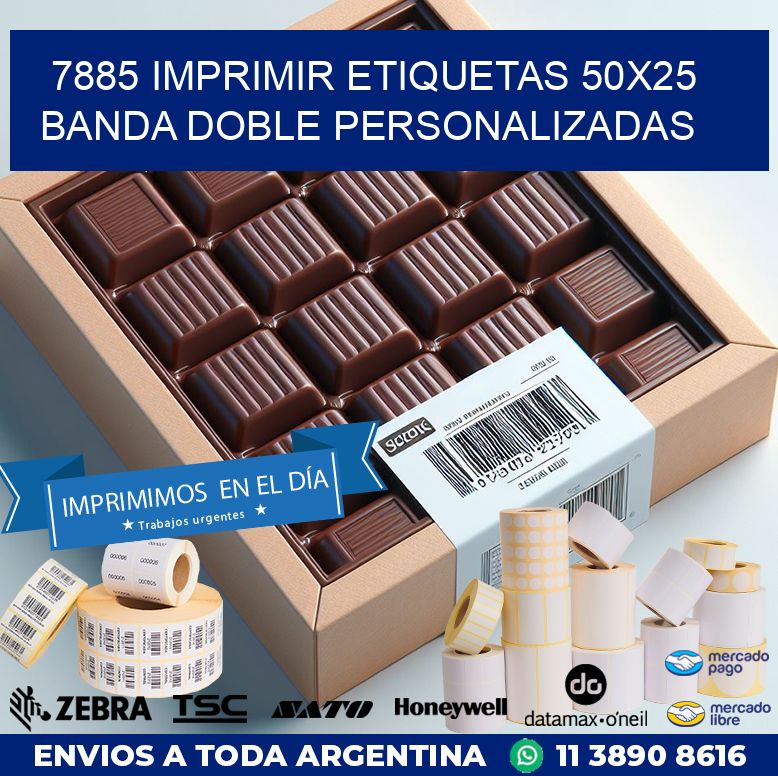 7885 IMPRIMIR ETIQUETAS 50X25 BANDA DOBLE PERSONALIZADAS