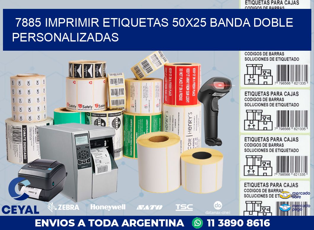 7885 IMPRIMIR ETIQUETAS 50X25 BANDA DOBLE PERSONALIZADAS