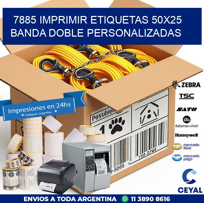 7885 IMPRIMIR ETIQUETAS 50X25 BANDA DOBLE PERSONALIZADAS
