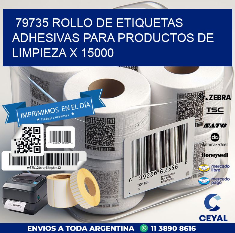 79735 ROLLO DE ETIQUETAS ADHESIVAS PARA PRODUCTOS DE LIMPIEZA X 15000