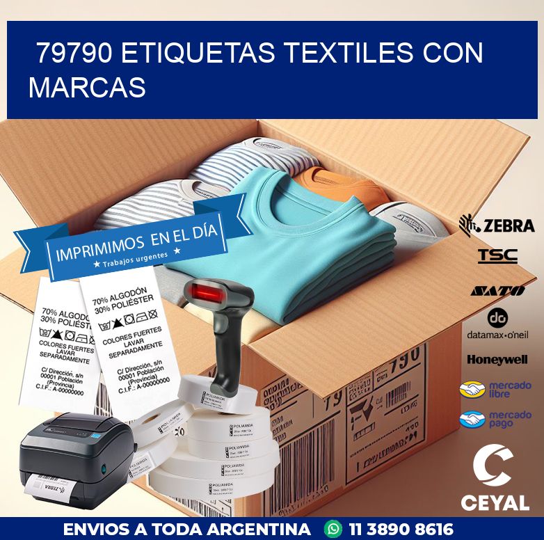 79790 ETIQUETAS TEXTILES CON MARCAS