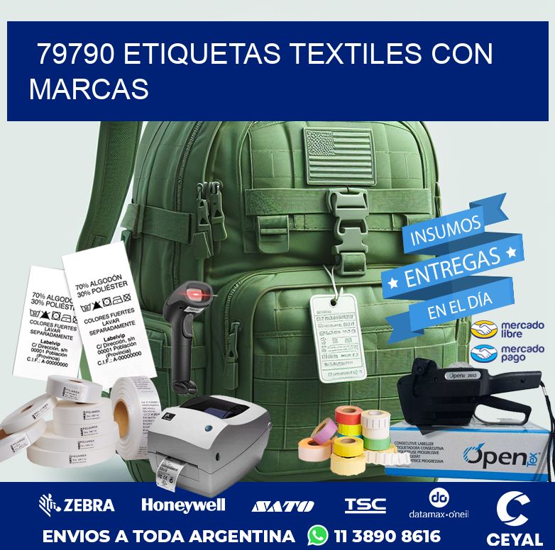 79790 ETIQUETAS TEXTILES CON MARCAS