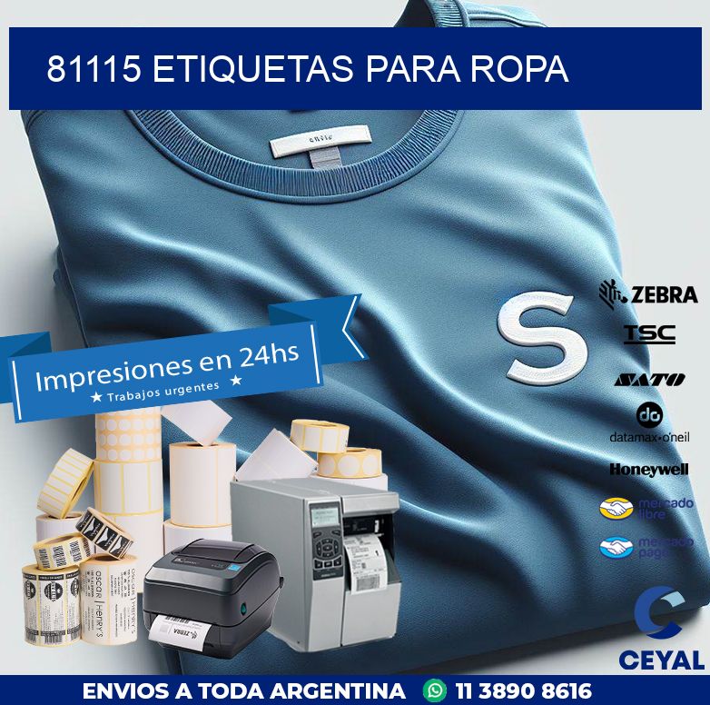 81115 ETIQUETAS PARA ROPA