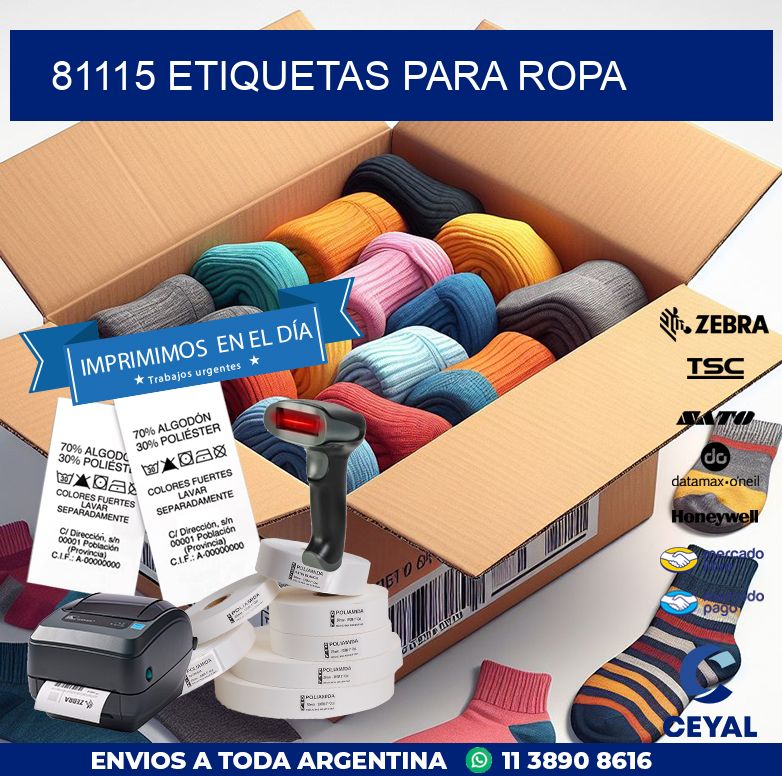 81115 ETIQUETAS PARA ROPA