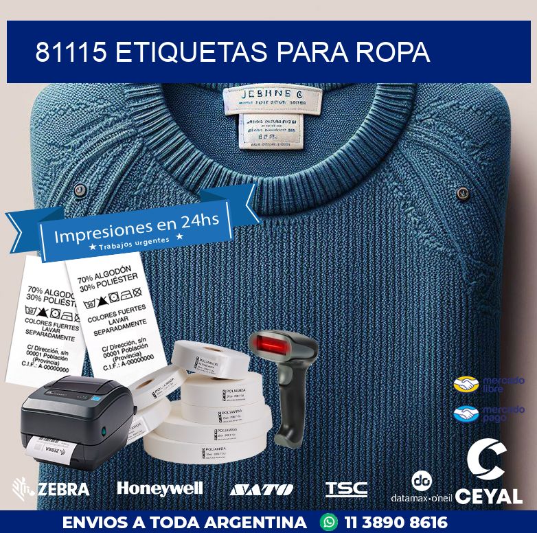 81115 ETIQUETAS PARA ROPA