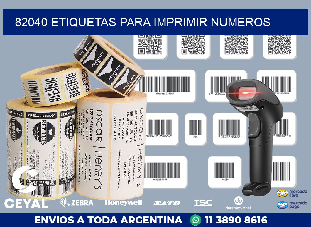82040 ETIQUETAS PARA IMPRIMIR NUMEROS