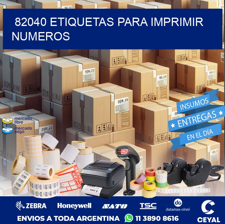 82040 ETIQUETAS PARA IMPRIMIR NUMEROS