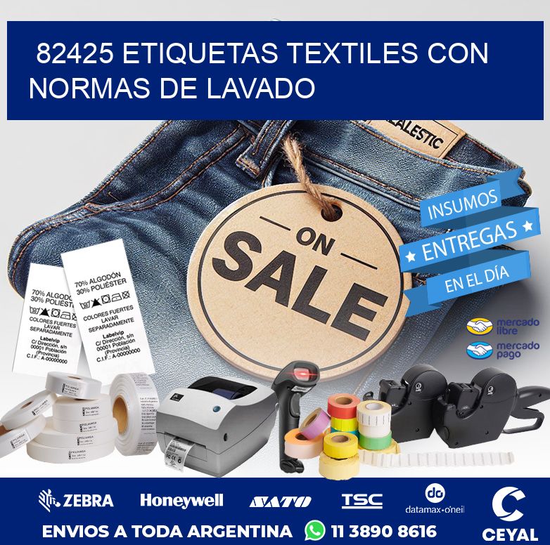 82425 ETIQUETAS TEXTILES CON NORMAS DE LAVADO