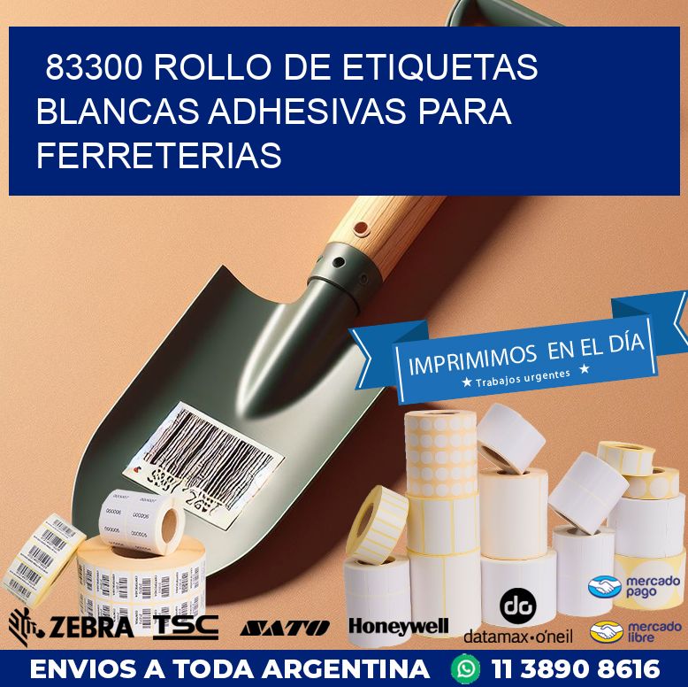 83300 ROLLO DE ETIQUETAS BLANCAS ADHESIVAS PARA FERRETERIAS
