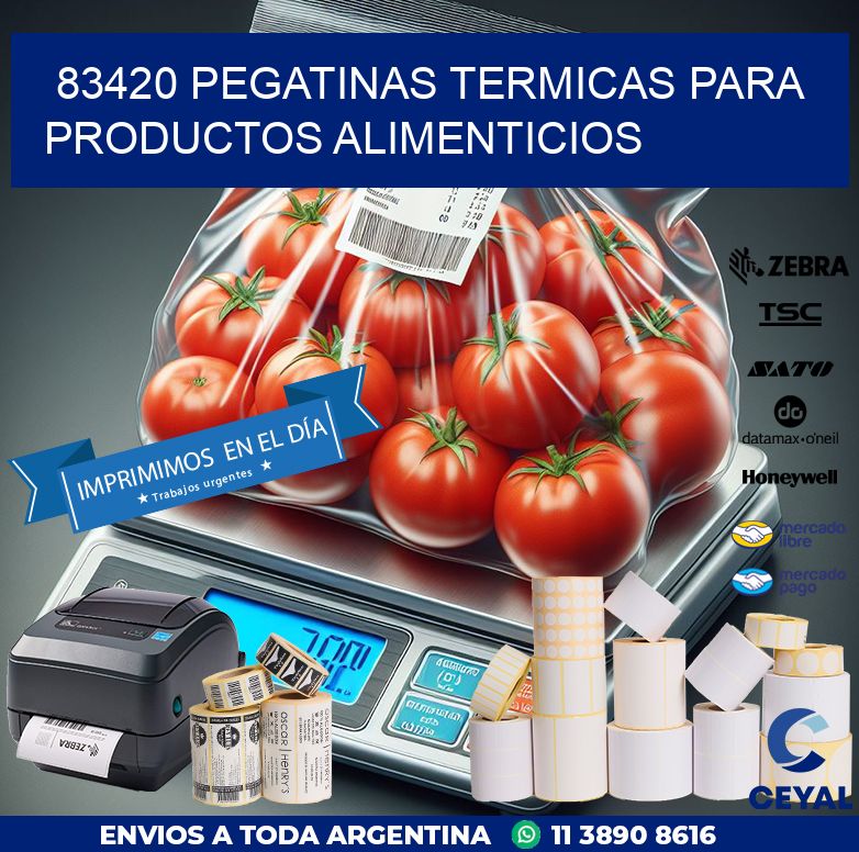 83420 PEGATINAS TERMICAS PARA PRODUCTOS ALIMENTICIOS