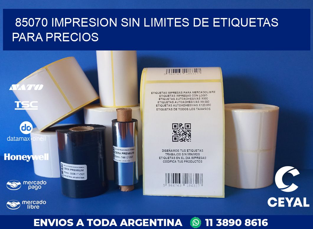 85070 IMPRESION SIN LIMITES DE ETIQUETAS PARA PRECIOS