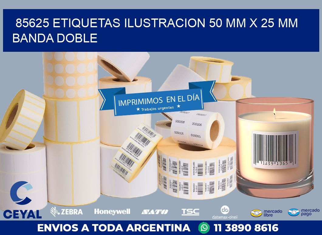 85625 ETIQUETAS ILUSTRACION 50 MM X 25 MM BANDA DOBLE
