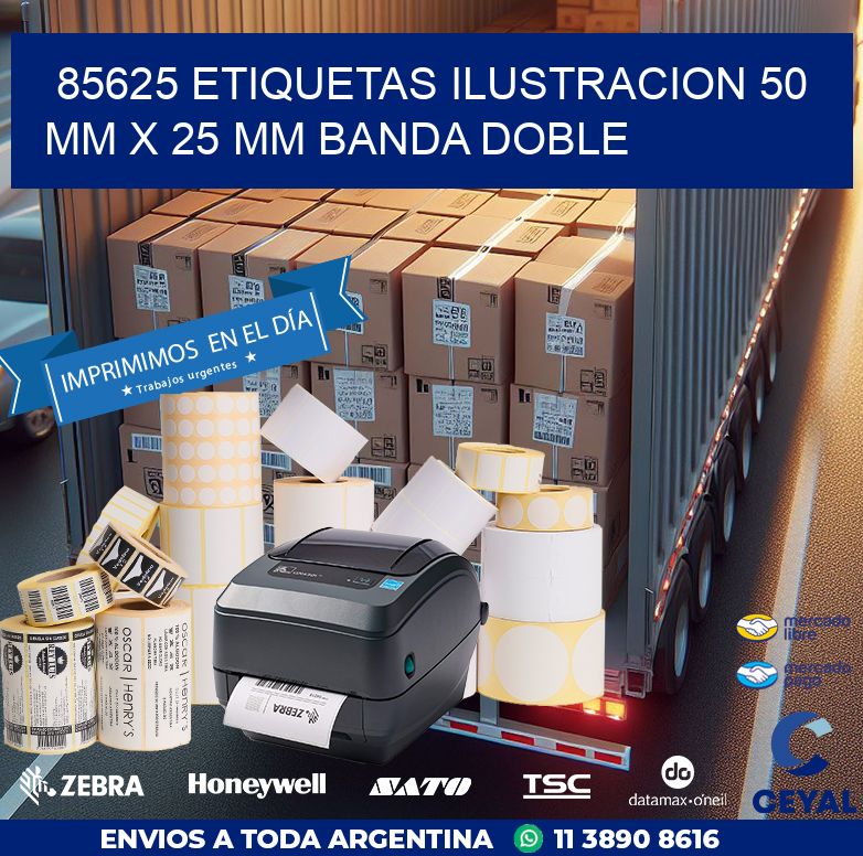 85625 ETIQUETAS ILUSTRACION 50 MM X 25 MM BANDA DOBLE