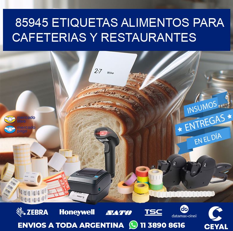 85945 ETIQUETAS ALIMENTOS PARA CAFETERIAS Y RESTAURANTES