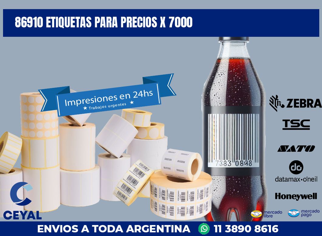 86910 ETIQUETAS PARA PRECIOS X 7000