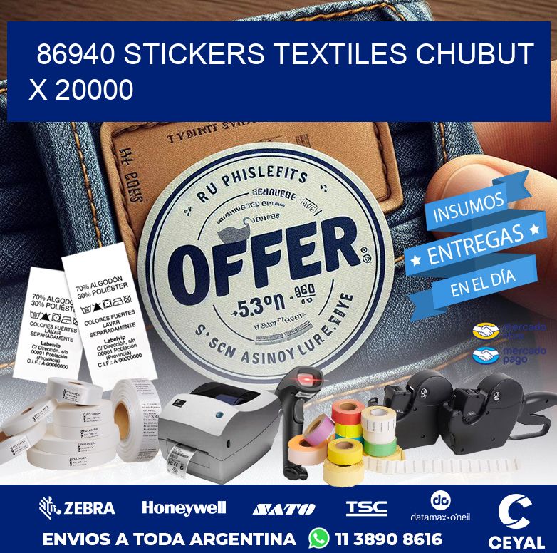 86940 STICKERS TEXTILES CHUBUT X 20000