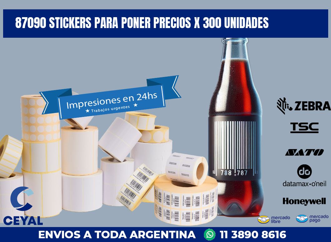 87090 STICKERS PARA PONER PRECIOS X 300 UNIDADES