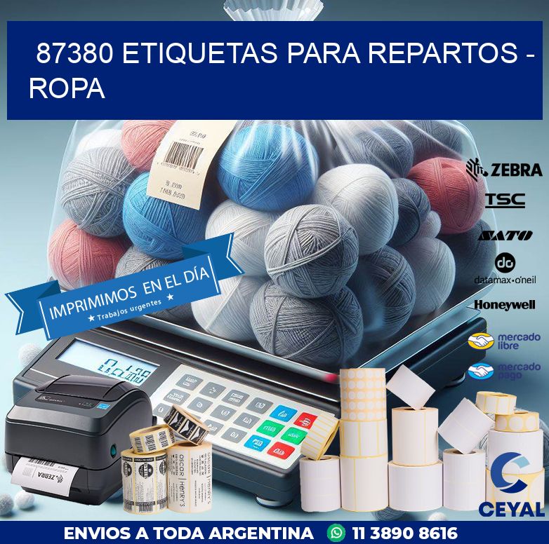 87380 ETIQUETAS PARA REPARTOS - ROPA