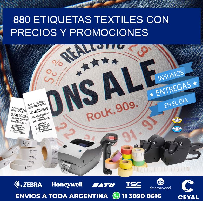 880 ETIQUETAS TEXTILES CON PRECIOS Y PROMOCIONES