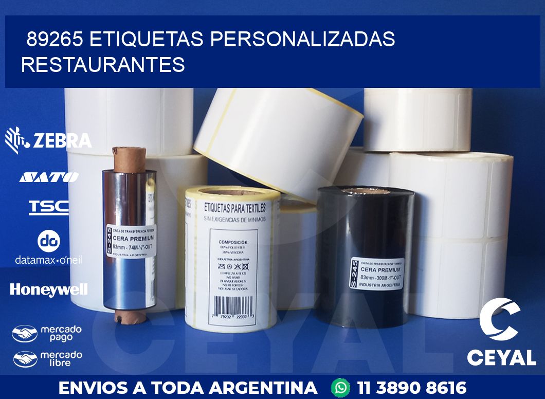 89265 ETIQUETAS PERSONALIZADAS RESTAURANTES