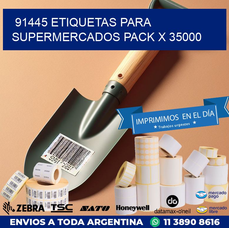 91445 ETIQUETAS PARA SUPERMERCADOS PACK X 35000