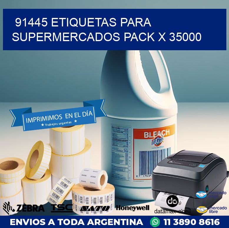 91445 ETIQUETAS PARA SUPERMERCADOS PACK X 35000