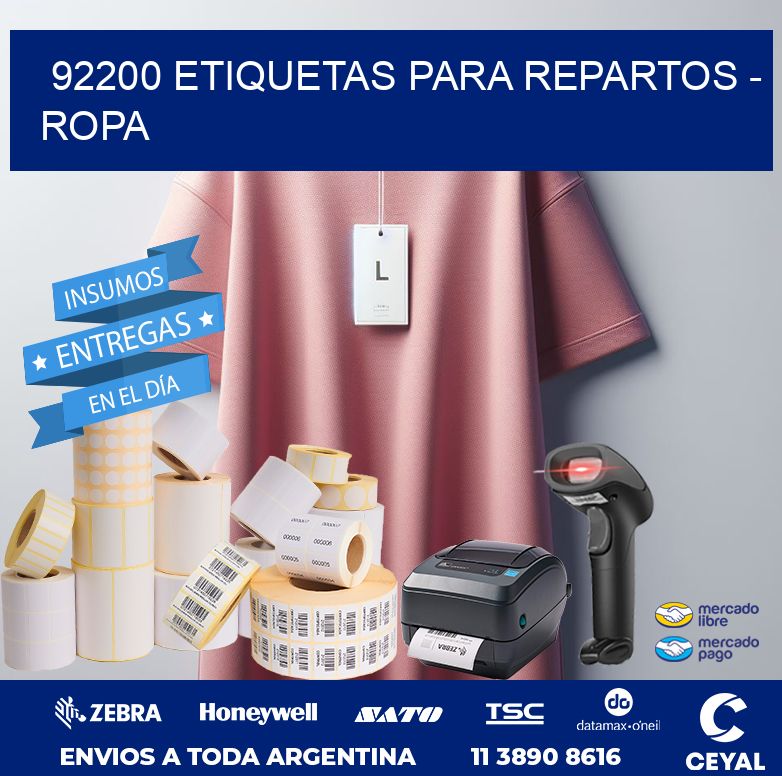 92200 ETIQUETAS PARA REPARTOS - ROPA