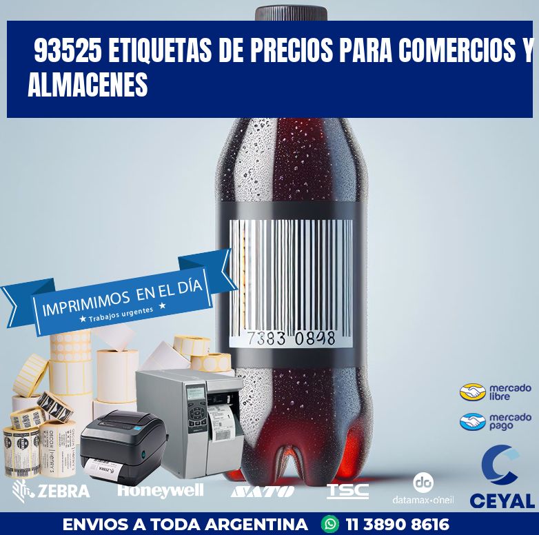 93525 ETIQUETAS DE PRECIOS PARA COMERCIOS Y ALMACENES