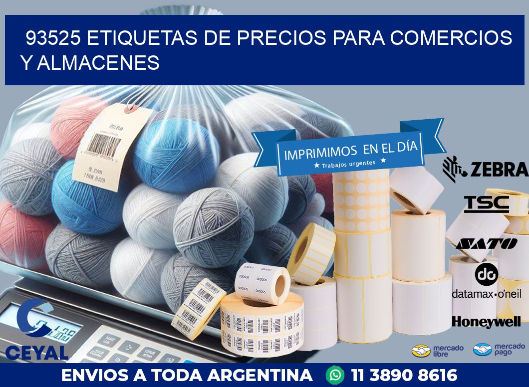93525 ETIQUETAS DE PRECIOS PARA COMERCIOS Y ALMACENES